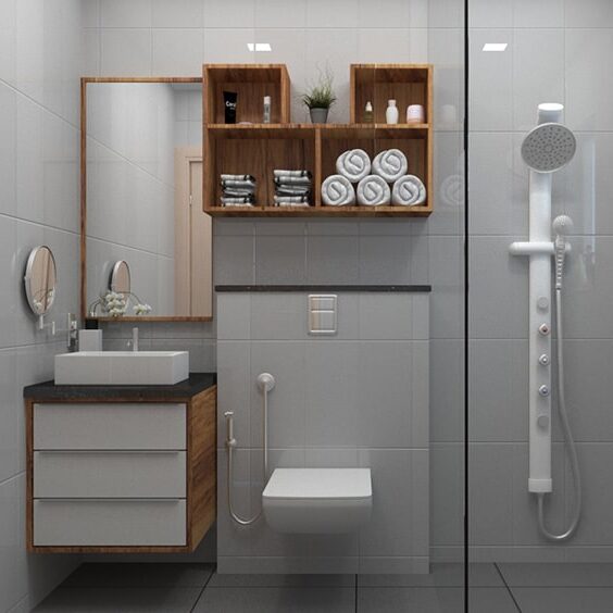 Bathroom shelves design and Organization
